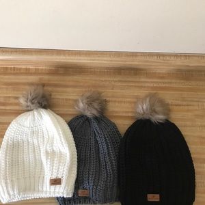 Irregular- Slouchy Warm Caps with Pom Pom